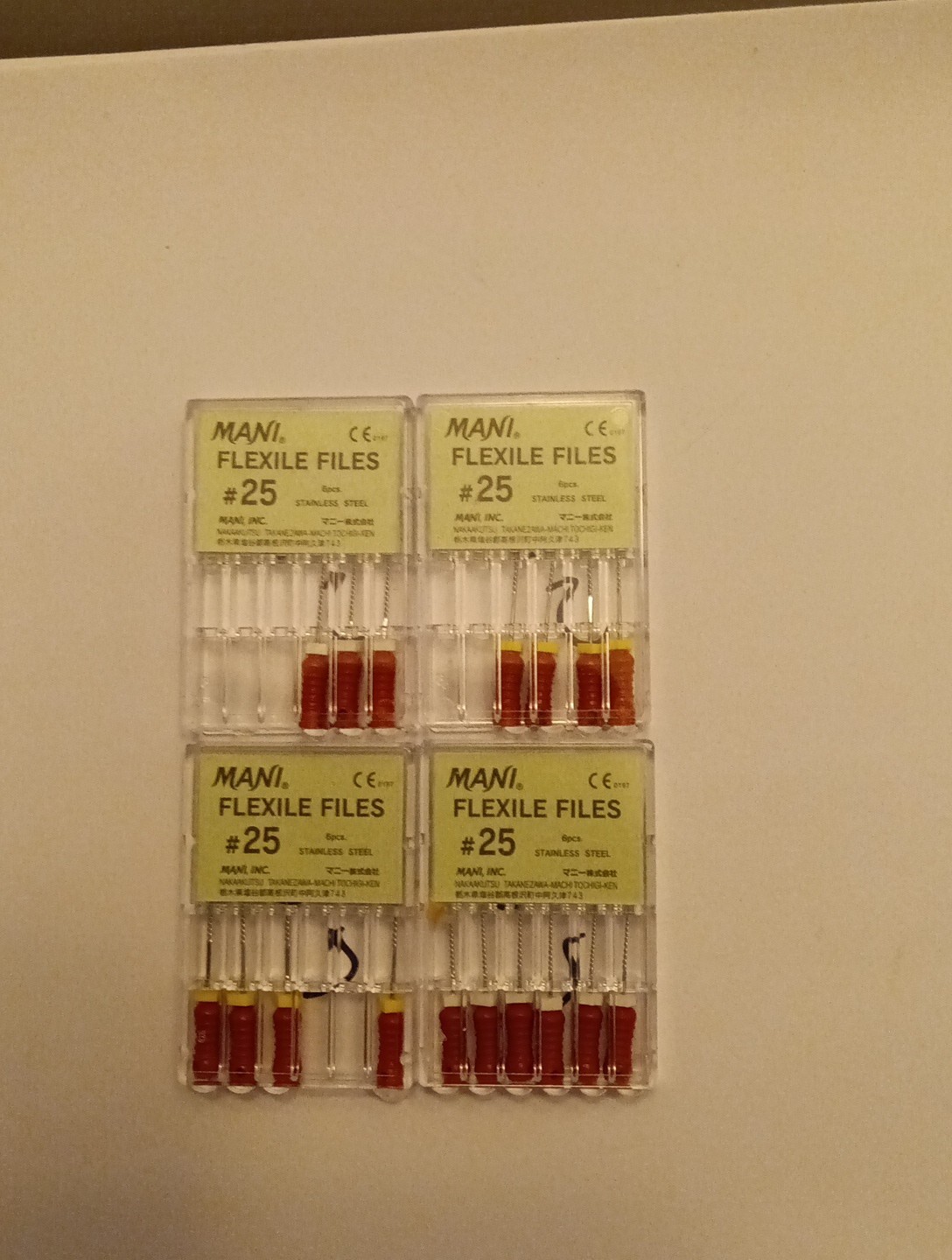Endodontic Hand Flexible Flexile Files By Mani FF #25. 4 New Open Boxes