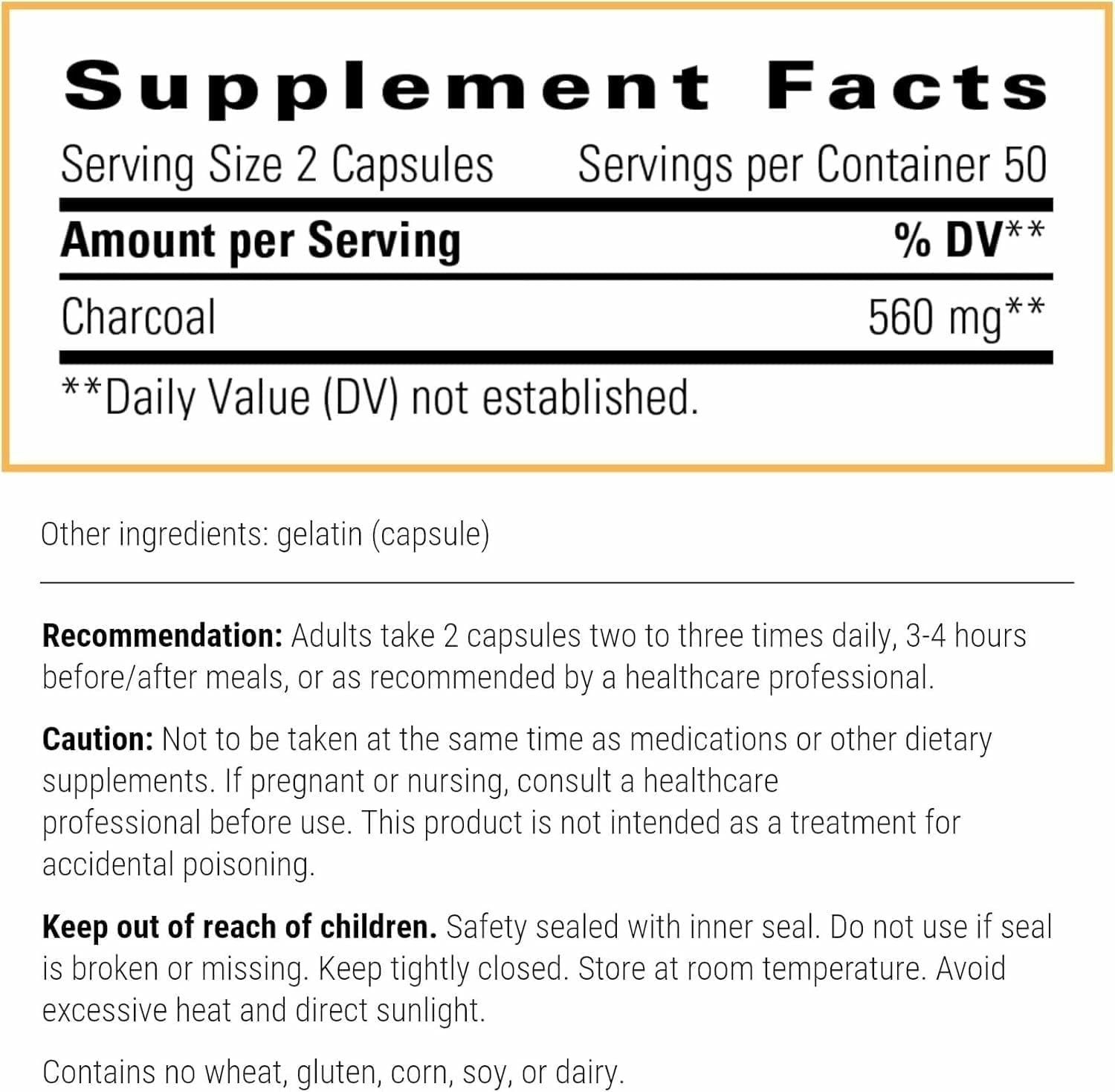 Integrative Therapeutics Activated Charcoal – Digestive 100 Count (Pack of 1)