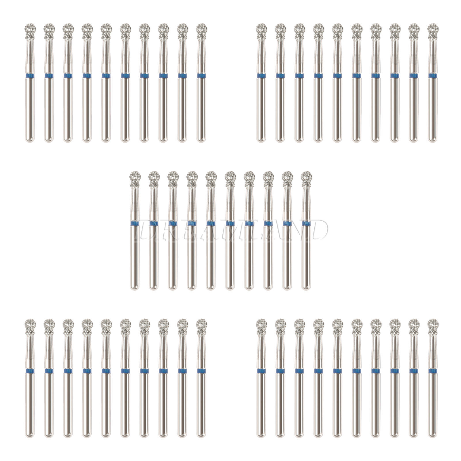50 pcs Dental Diamond Ball Round burs Medium FG 1.6mm for High Speed Handpiece