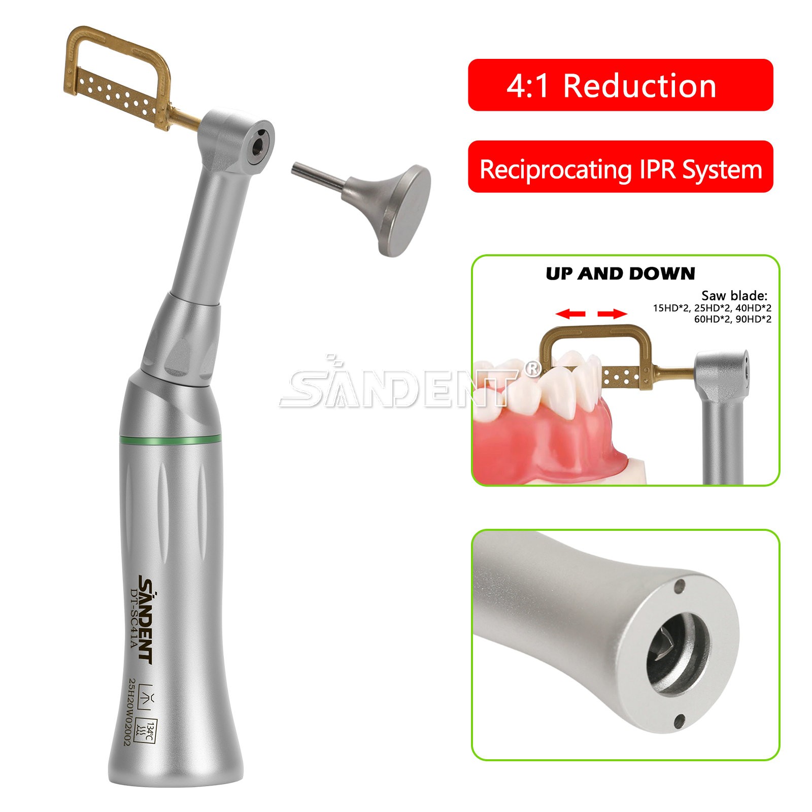 1-10Kits Dental 4:1 Contra Angle Handpiece IPR For Eva Tips Interproximal Strips