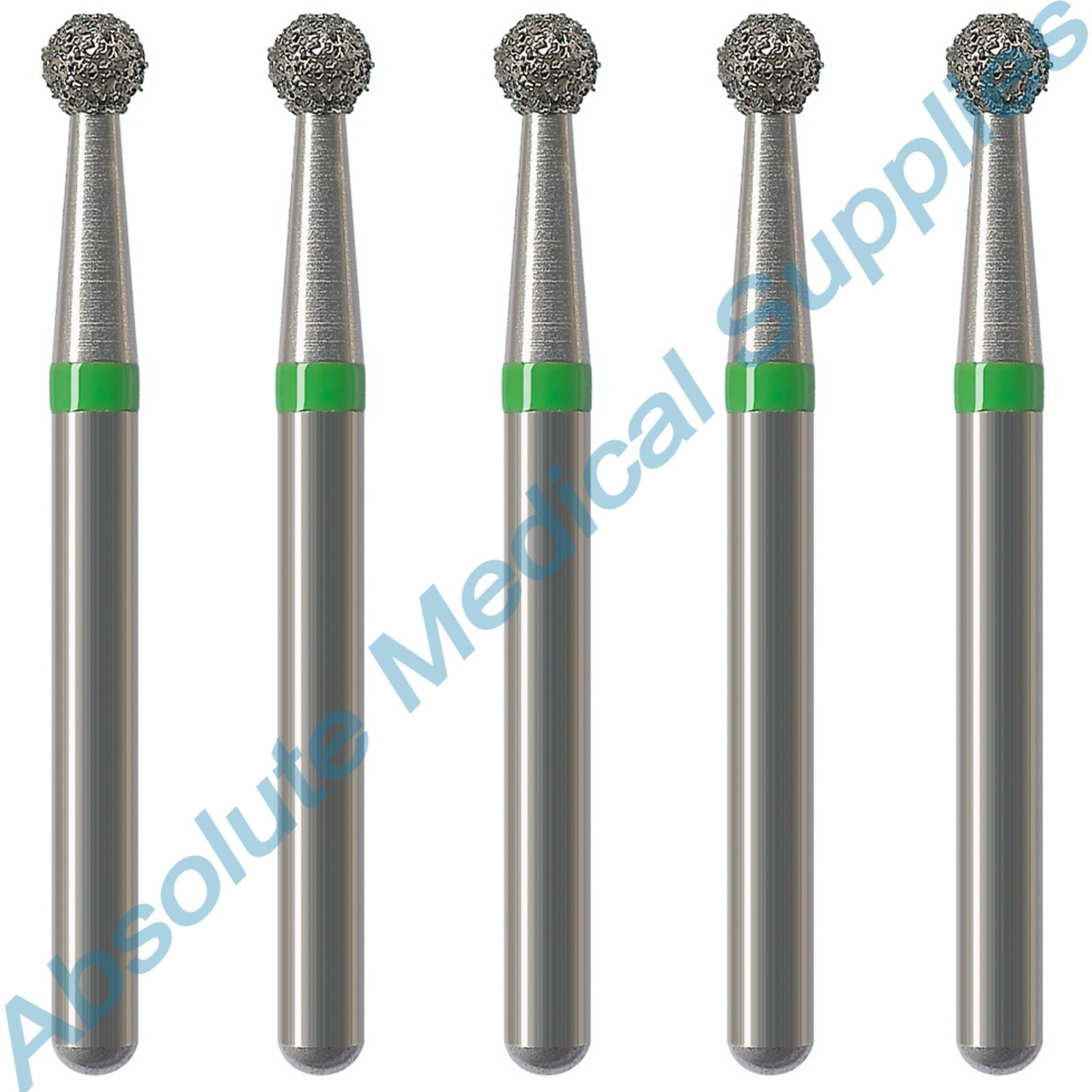 *5-Pieces* NTI Diamond Bur Friction Grip Shank Coarse Round 801-018C-FG