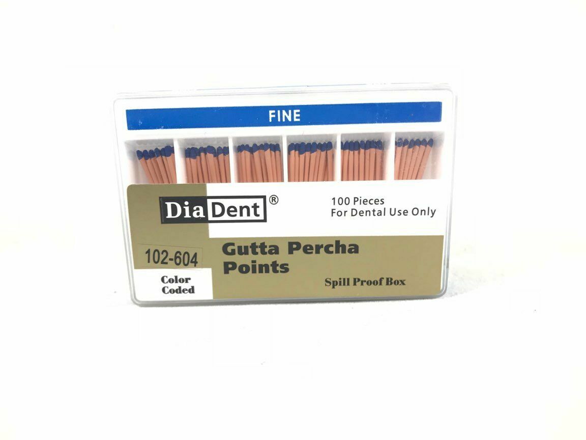 DIADENT Gutta Percha Points Endodontic Product (100 Pieces) Size FINE 102-604