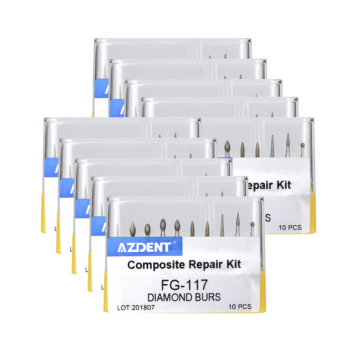 Dental Diamond Burs FG Composite Repair Kit FG-117 Type AZDENT 10PCS/BOX