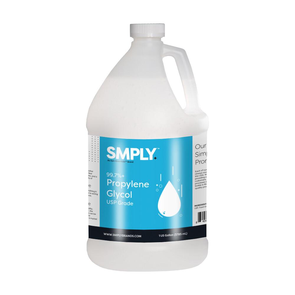 SMPLY. Propylene Glycol – USP Grade and Food Safe – 1 Gallon