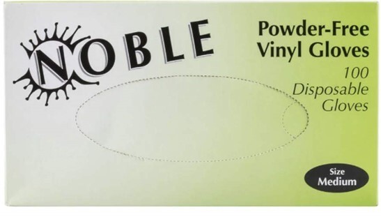 NOBLE DISPOSABLE VINYL GLOVES-MEDIUM
