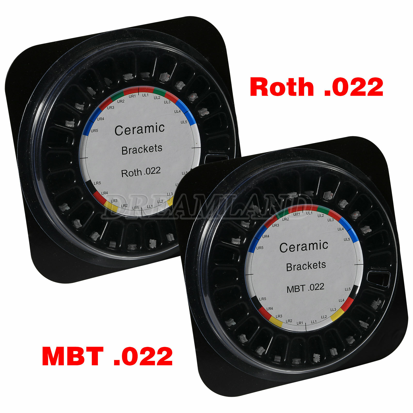 Dental Ortho Clear Ceramic Bracket Roth/MBT.018/022 Hooks 3 4 5 20Pcs/kit