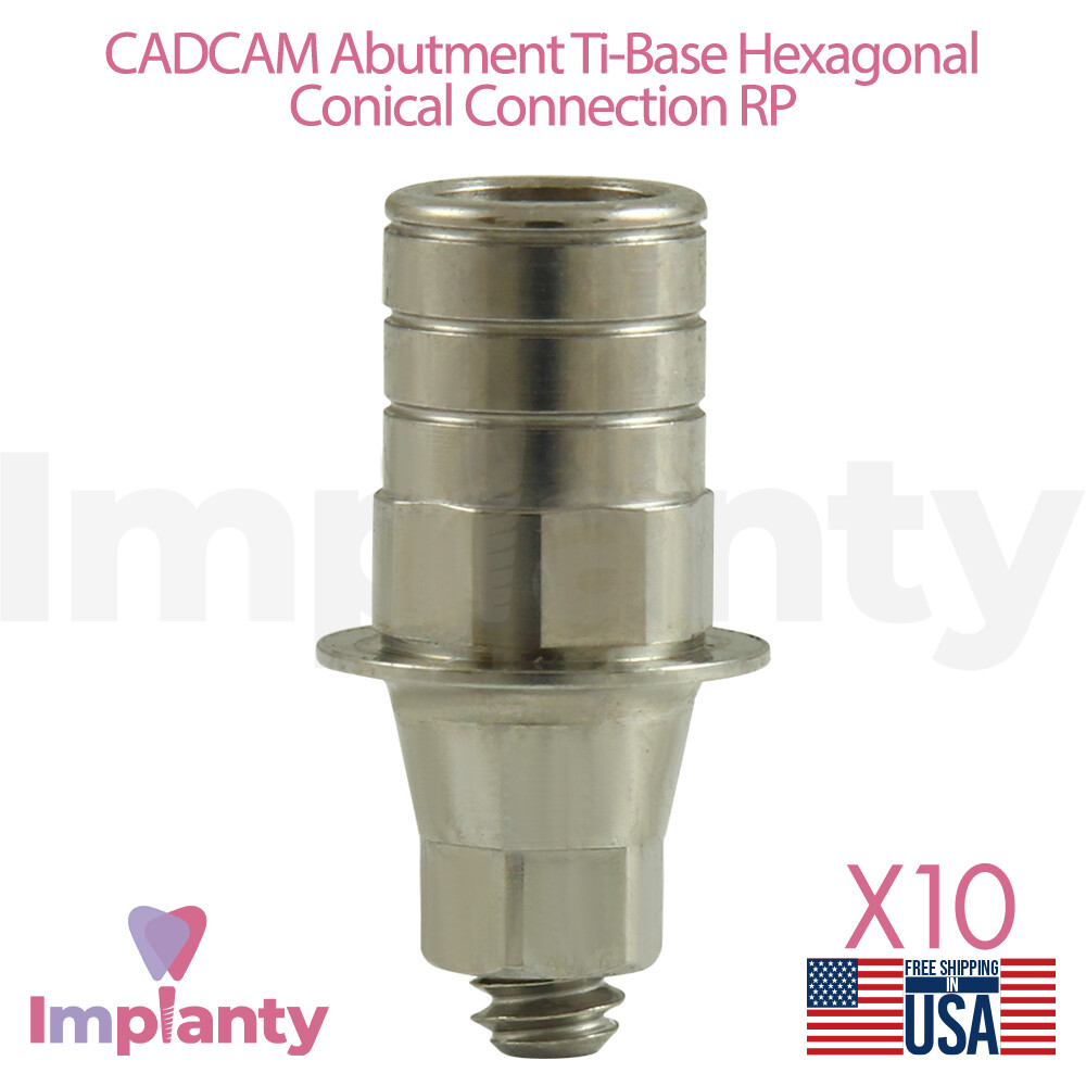 X10 GDT CAD/CAM Ti-Base Hexagonal Conical Connection RP Dental 2.65mm Titanium