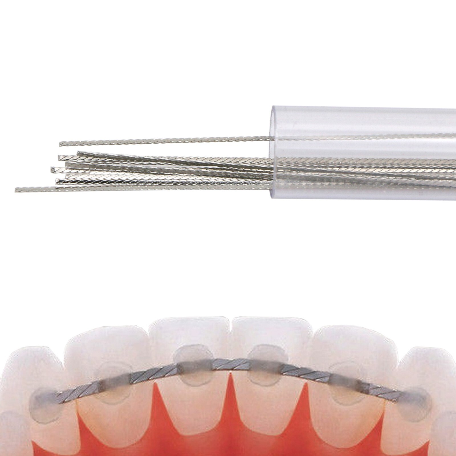 US Dental Stainless Steel Orthodontic Bracket Flat Lingual Retainer Wire 10 Pcs