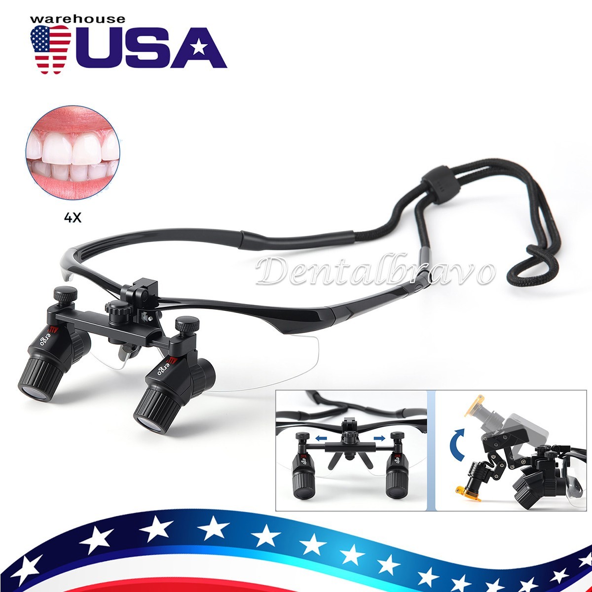 4.0X Dental Surgical Medical Ergo Loupes Magnifier Binocular Magnifying Glass