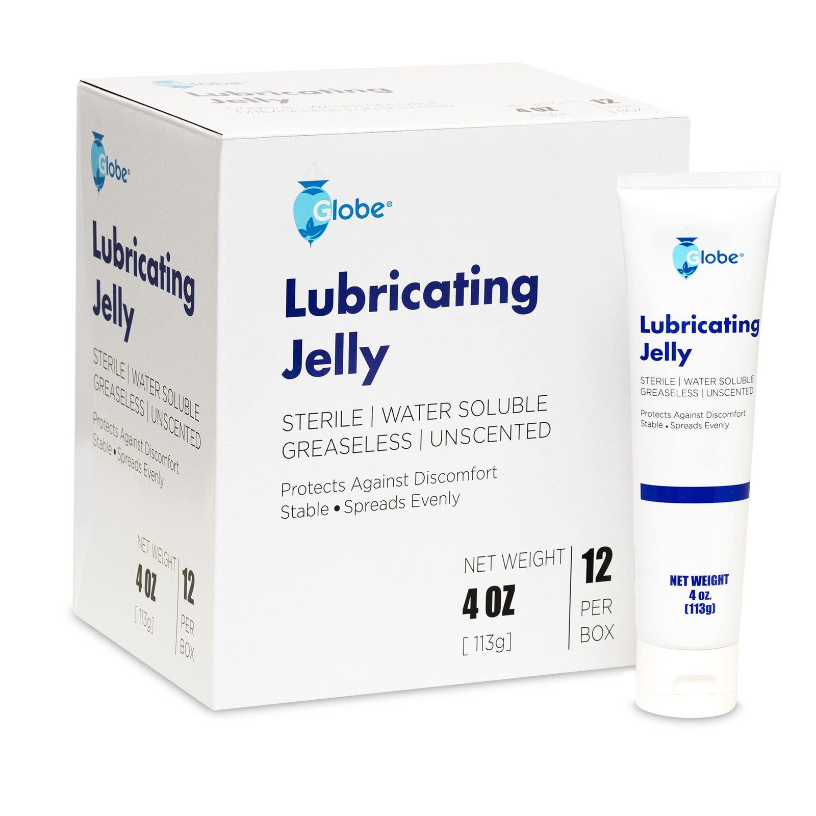 (12 Pack) Globe Lubricating Jelly, Sterile, Water Soluble, Latex-Free,…
