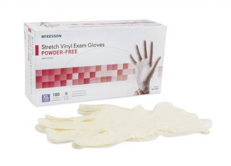 McKesson Stretch Vinyl Exam Glove X-Large Non-Sterile free Powder-free, 1000 Ct