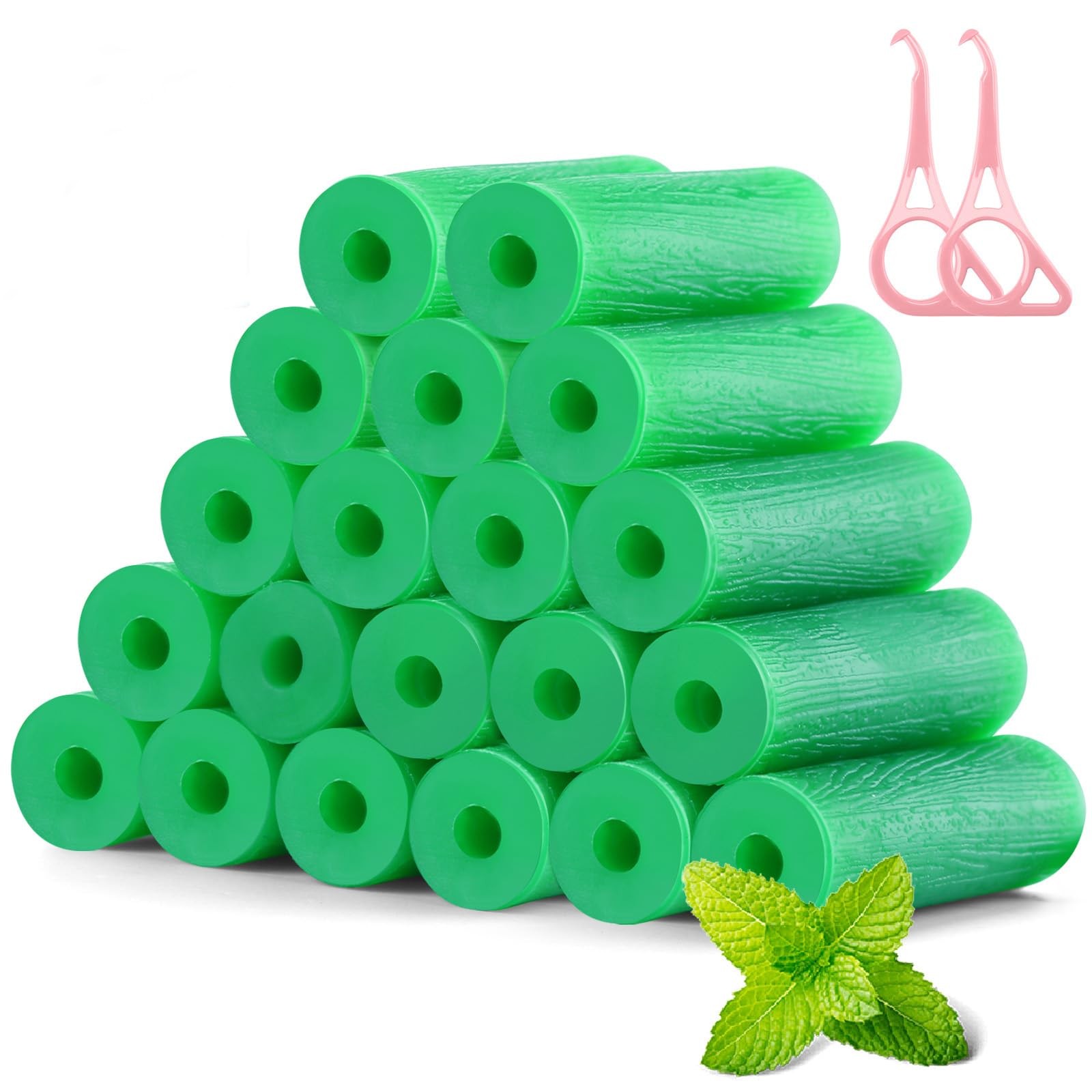 Aligner Chew for Invisalign – 20 Mint-Chew & 2 Removal Tools, Green, Pink