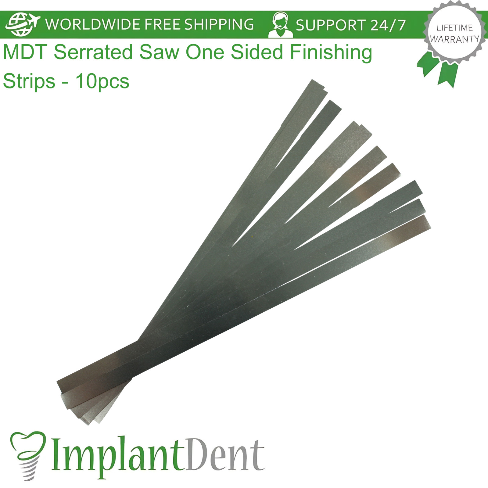 MDT Serrated Saw One Sided Stainless Steel Finishing Contouring Strips 10pcs