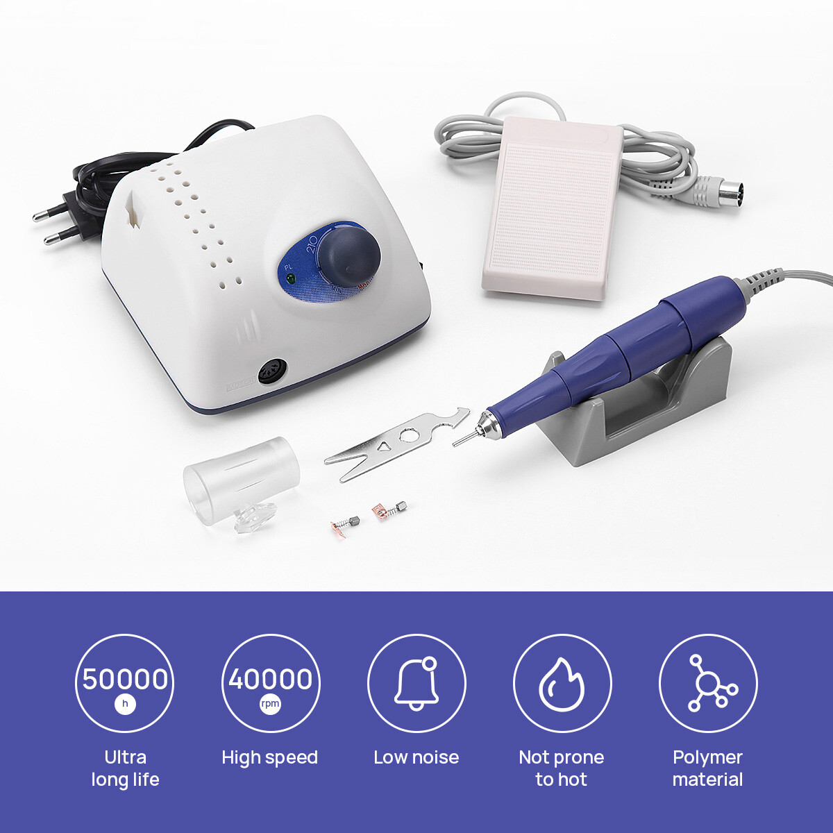 Dental Strong 210+105L Electric Grinding Motor Machine 40000rpm Handpiece 65W US