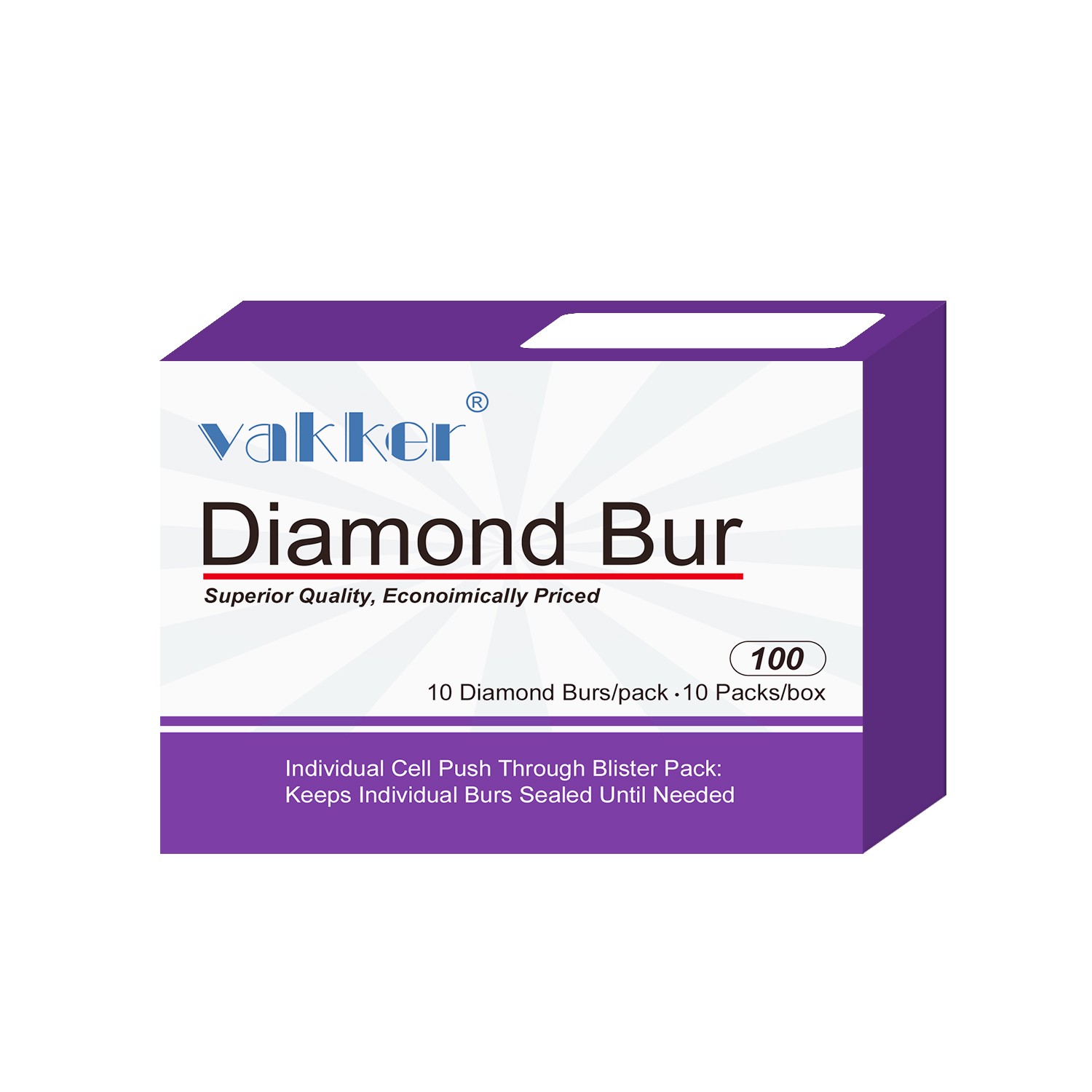 10/pk Vakker Dental Flame FG Diamond Burs 863-012F Fine Grit for High Speed