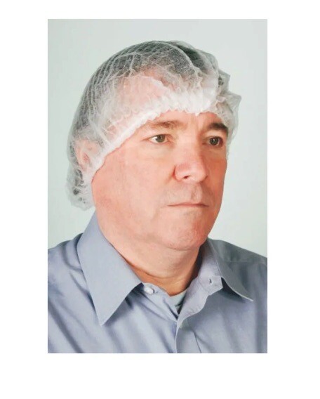 (86 Pcs) ANSELL BioClean White Polypropylene 19” Bouffant Caps Universal BBC-W