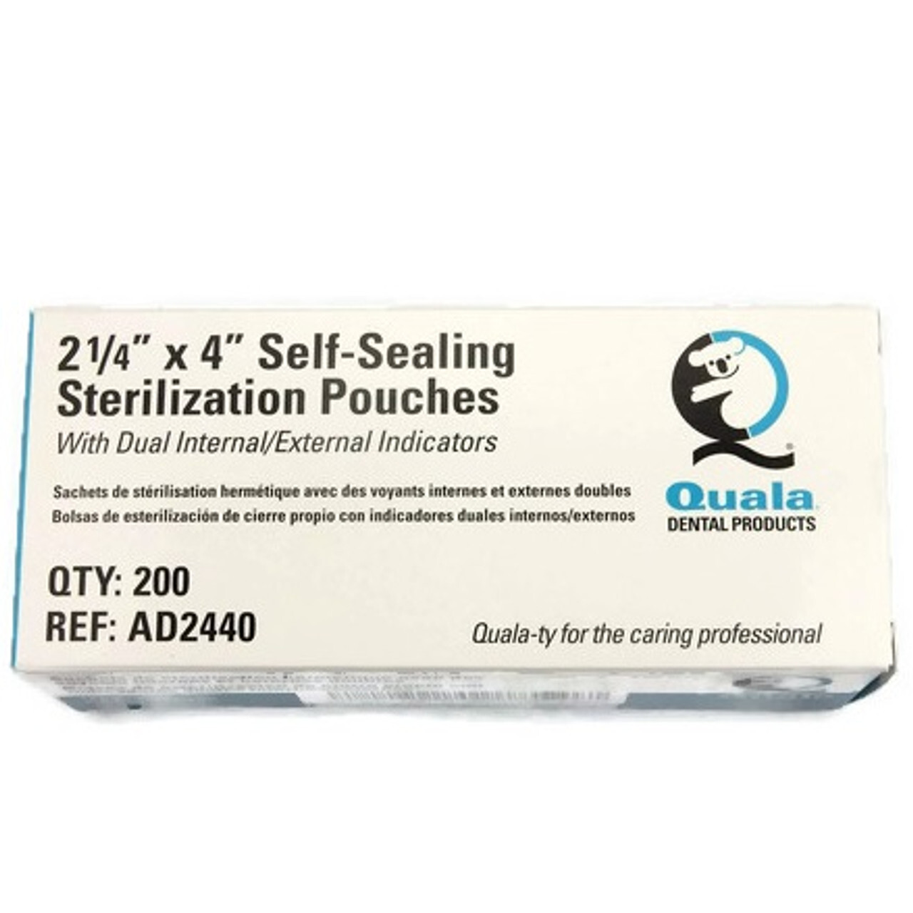 Quala AD2440 Self-Sealing Sterilization Pouches 2.25″ X 4″ 200/Pk