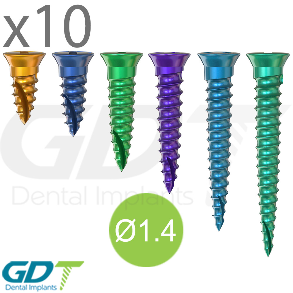 10 Self Drilling GBR Bon Screw Ø1.4mm Membrane Fixation Dental Im plant