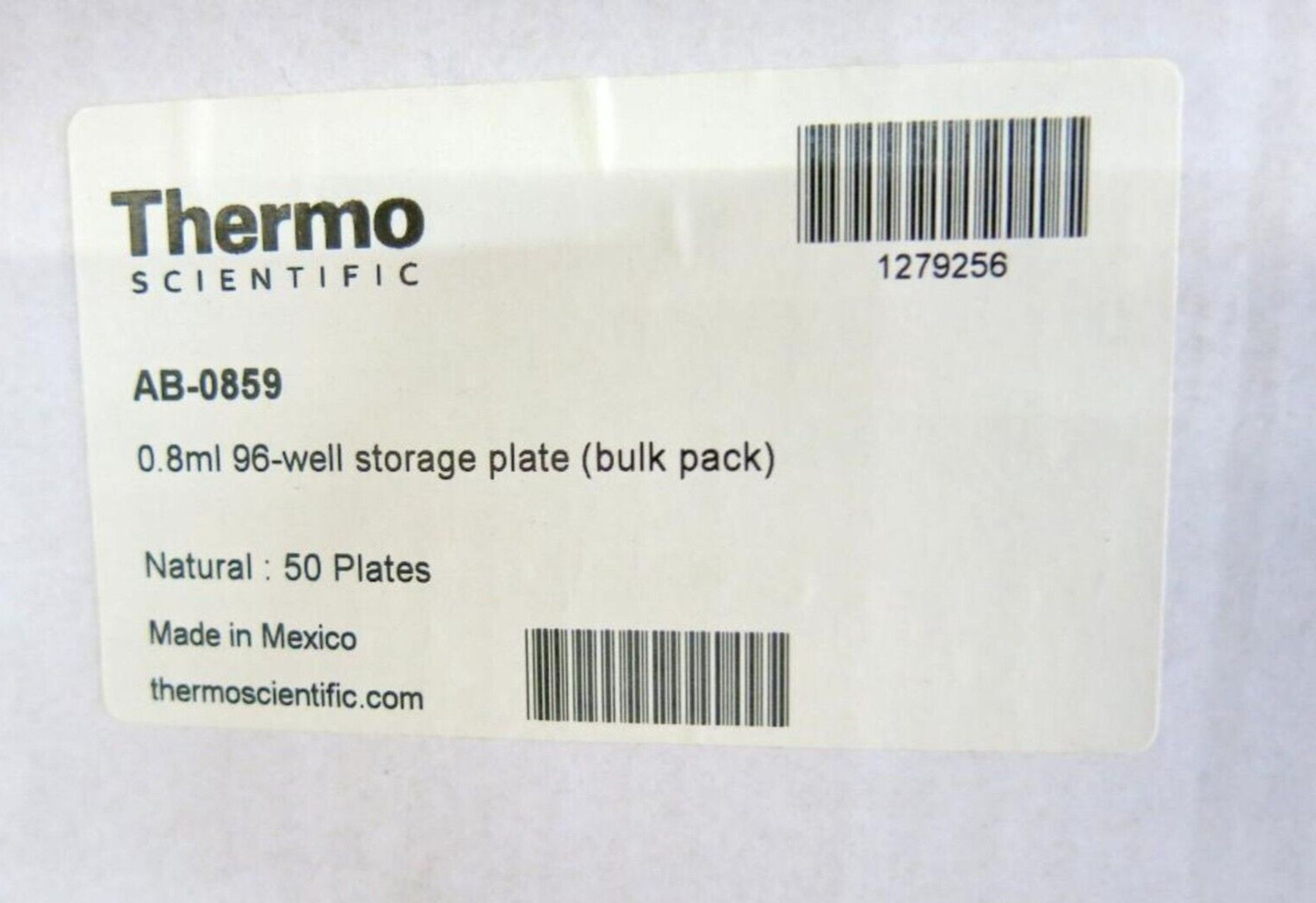Thermo Scientific AB-0859 0.8 ml, 96 Well Storage Plates (Case of 50)