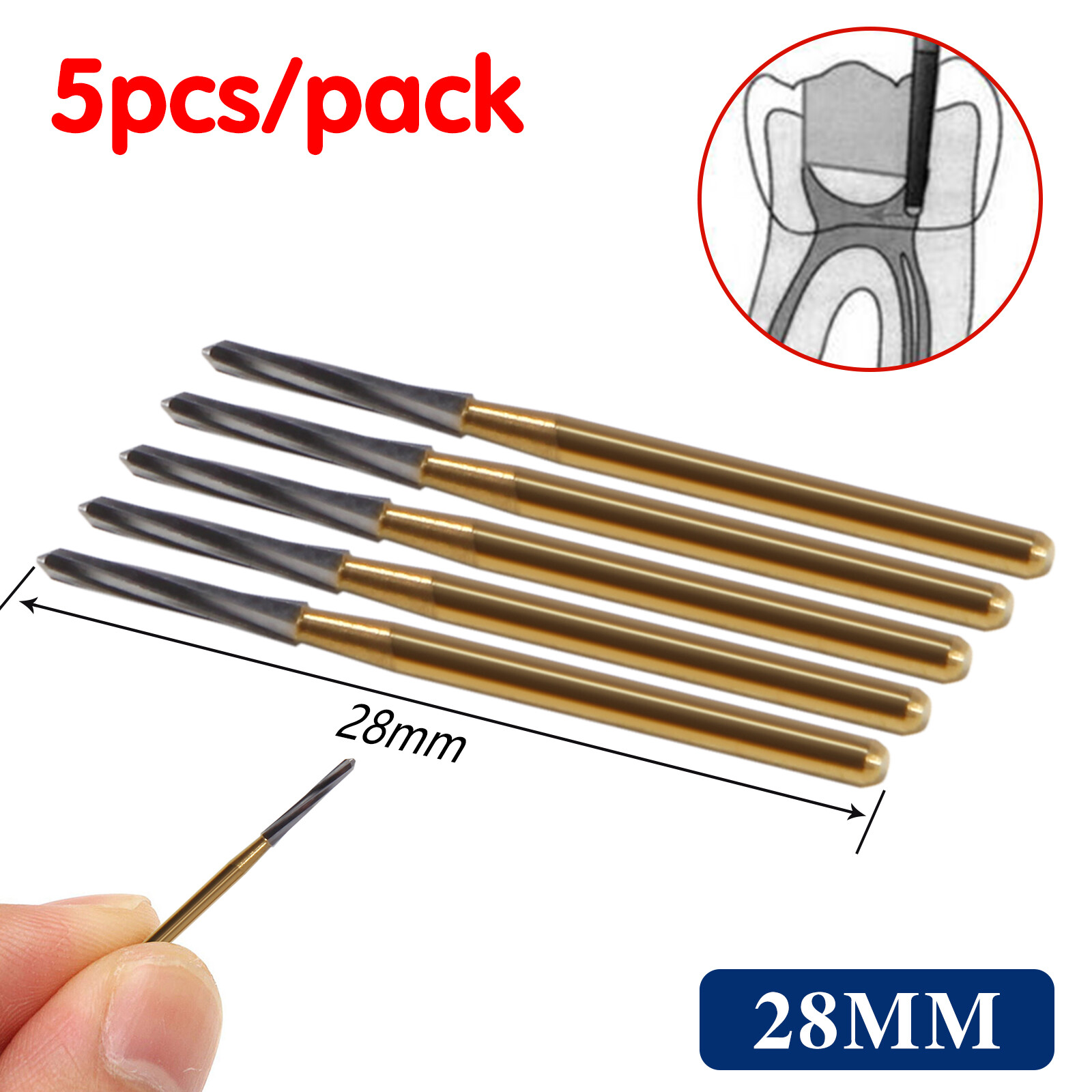 Dental Endo-Z Bur Carbide Tungsten Surgical Cutter Drill Burr 28mm 5pcs/pack
