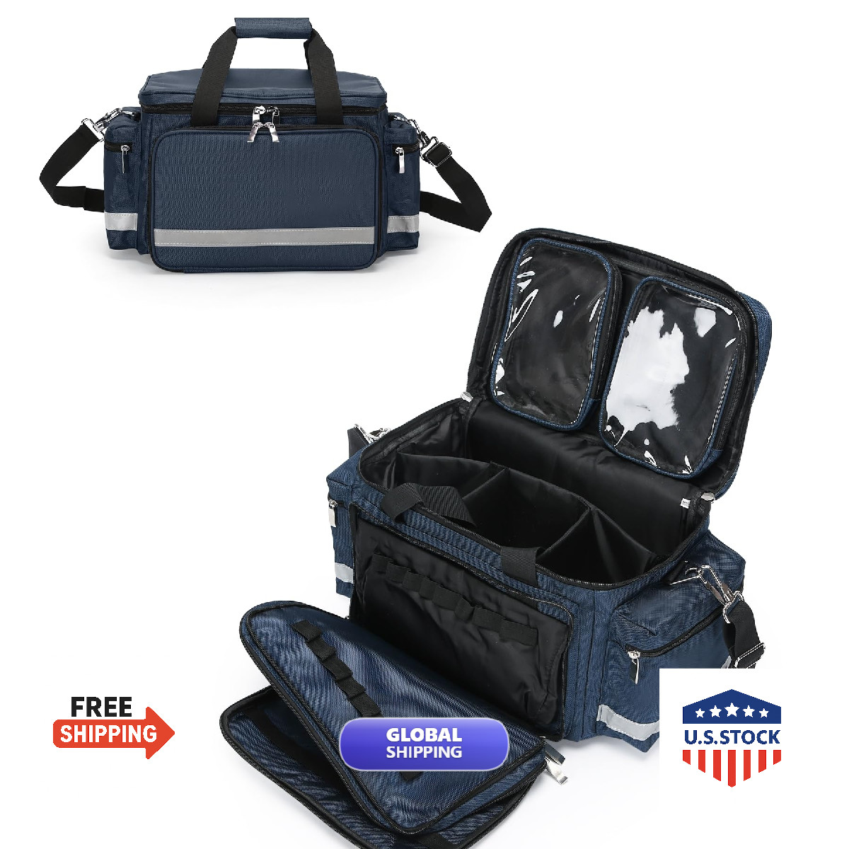 Be-Better Medical Bag Empty First Aid Bag Home Health Detachable Divider