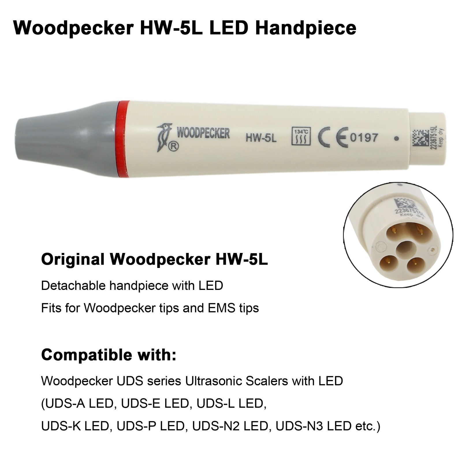 Woodpecker DTE HW-5L HD-7L Ultrasonic Scaler Handpiece Satelec ACTEON B.LED EMS