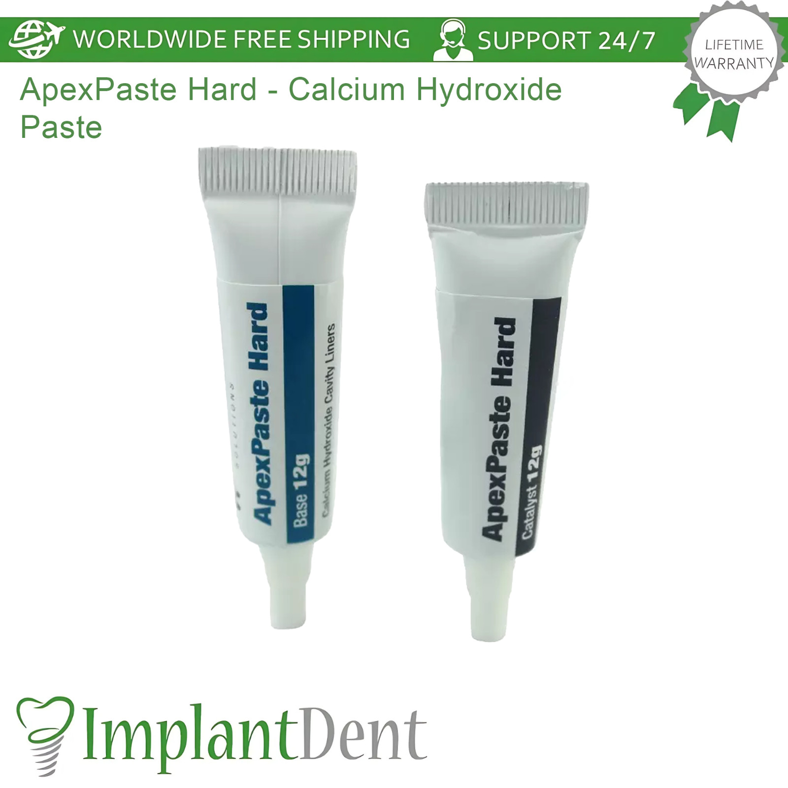 1x Dental ApexPaste Hard Paste 2g Self Cure Base & Catalyst Permanent Solution