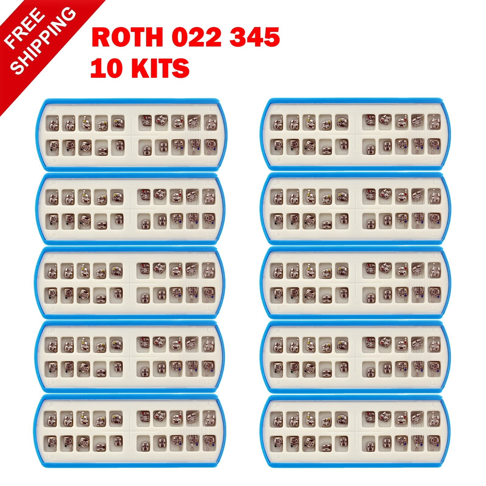 Creative Dental Orthodontic Brackets Mini MIM Braces Roth 022 345 Hooks 10 kits