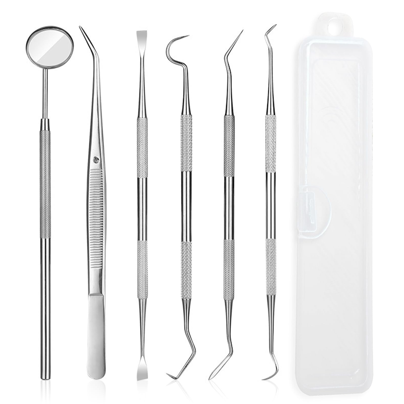 6 Pcs Dental Tools Set, Stainless Steel Teeth Cleaning with Silver