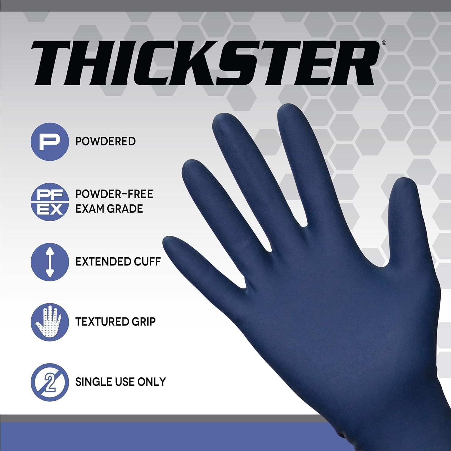 Safety 6604-20 Thickster Powder-Free Latex Disposable Glove, X-Large, Pack of 50