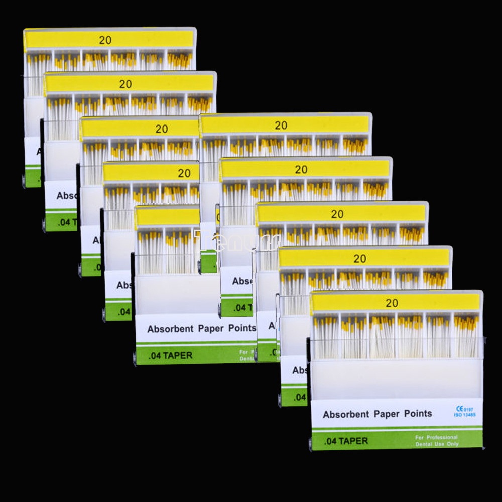 10Box Dental Absorbent Paper Points GP0.02/4/6 15-40# 7 size optional
