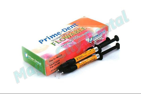 Prime-Dent Flowable Light Cure Dental Composite 4 Syringe Kit – B1 #004-010B1