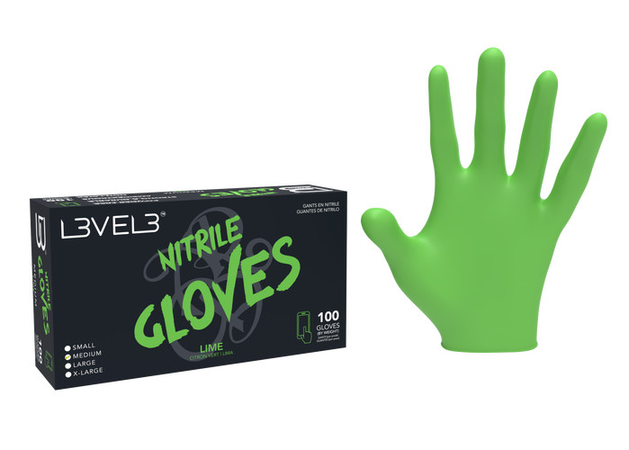 L3VEL3 Professional Nitrile Gloves 100 Pc | Lime
