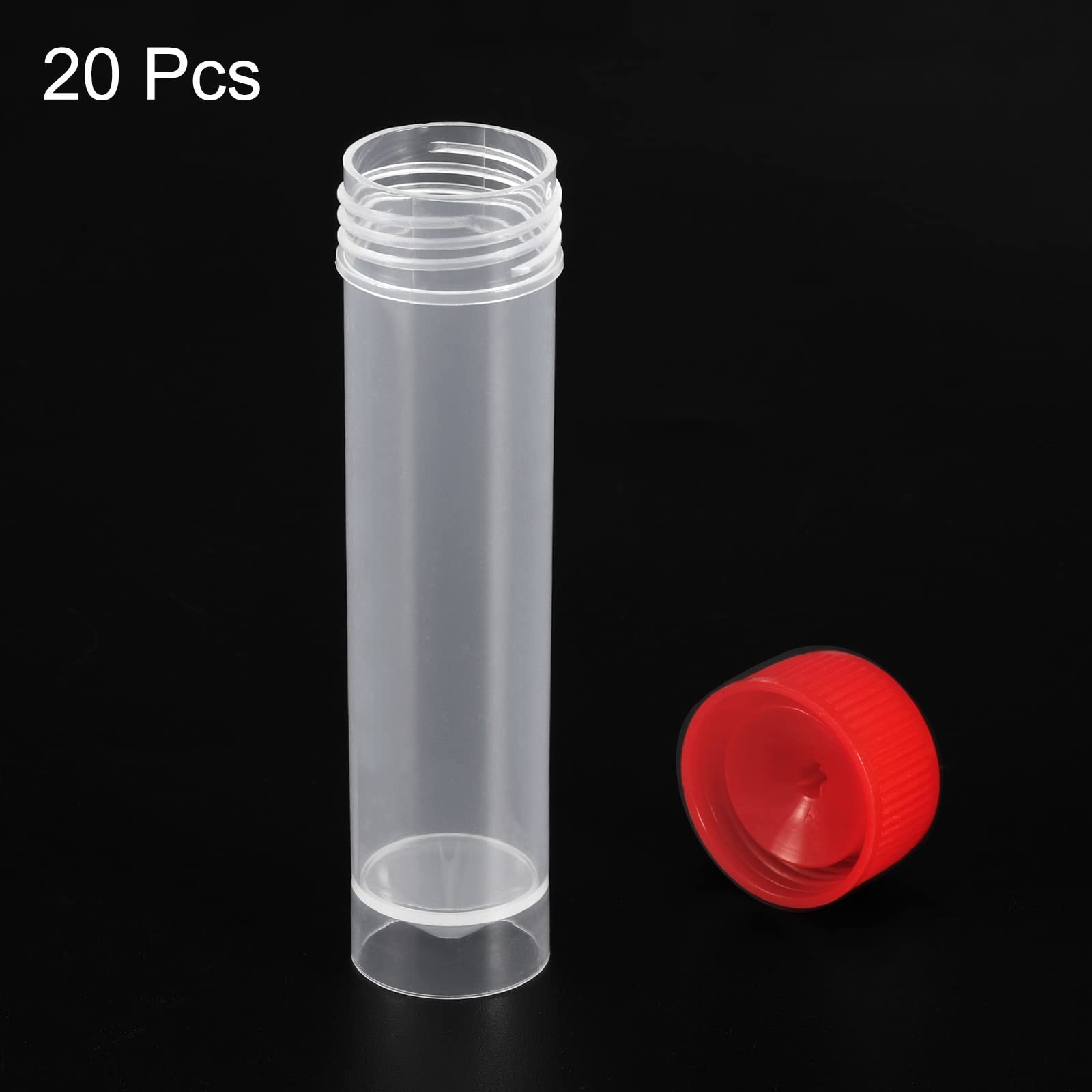 PATIKIL 30mL Plastic Test Tubes, 20 Pack Frozen Tube Vial 30mL, Red