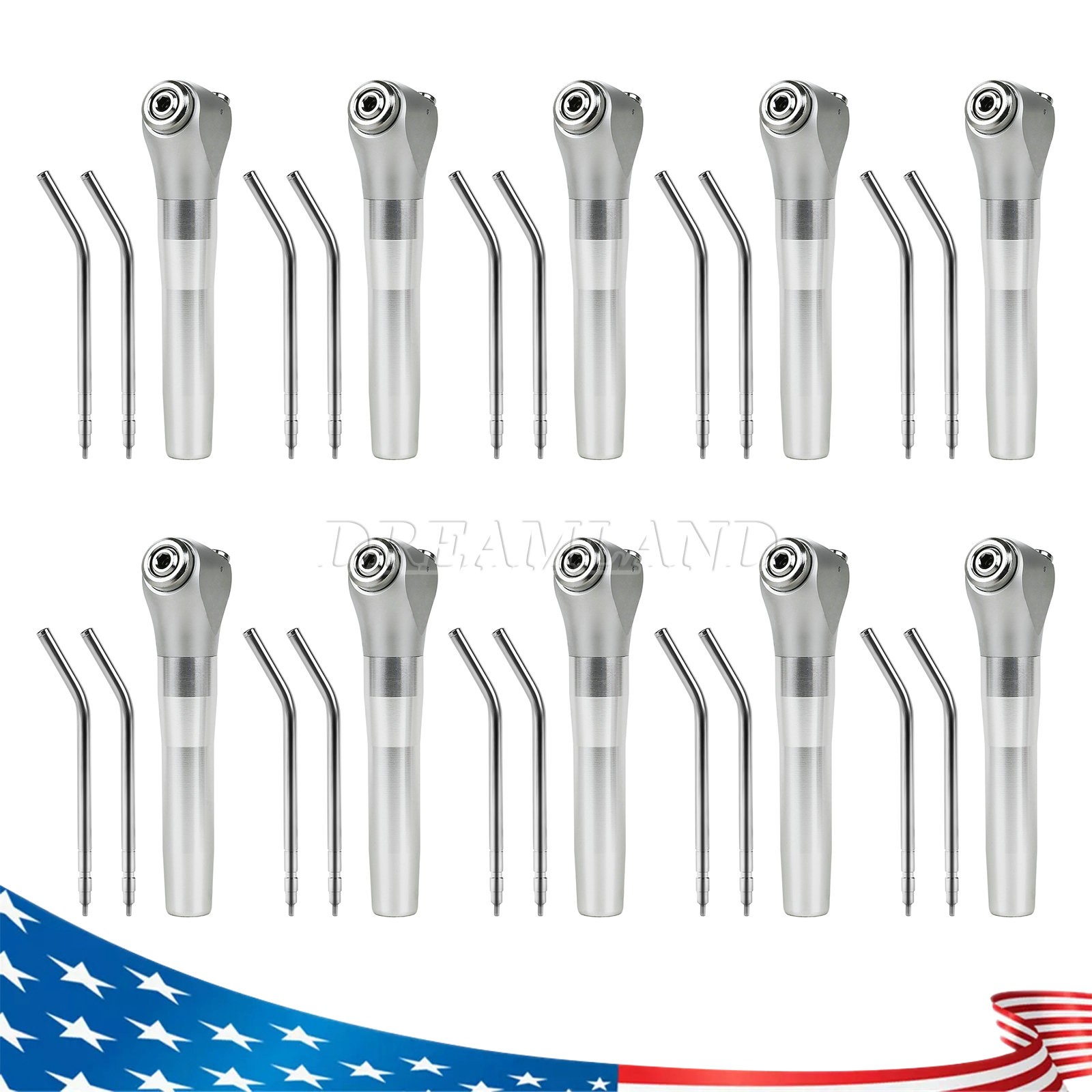1-10pcs Dental Air Water Spray Triple Syringe with Nozzles/Tips/Tubes USA NE