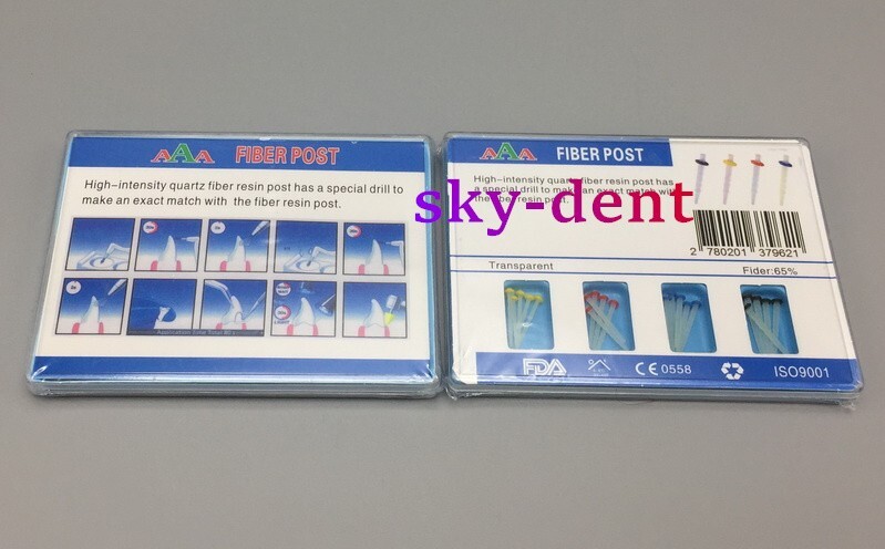 1 Box Dental Transparent Quartz Fiber Post Resin Post 1.0/1.2/1.4/1.6mm+4 Drills