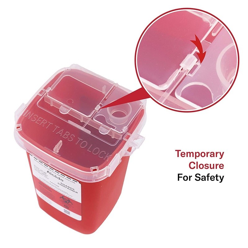 Durable Sharps Container Needle Disposal Portable Compact Medical Waste Safe New
