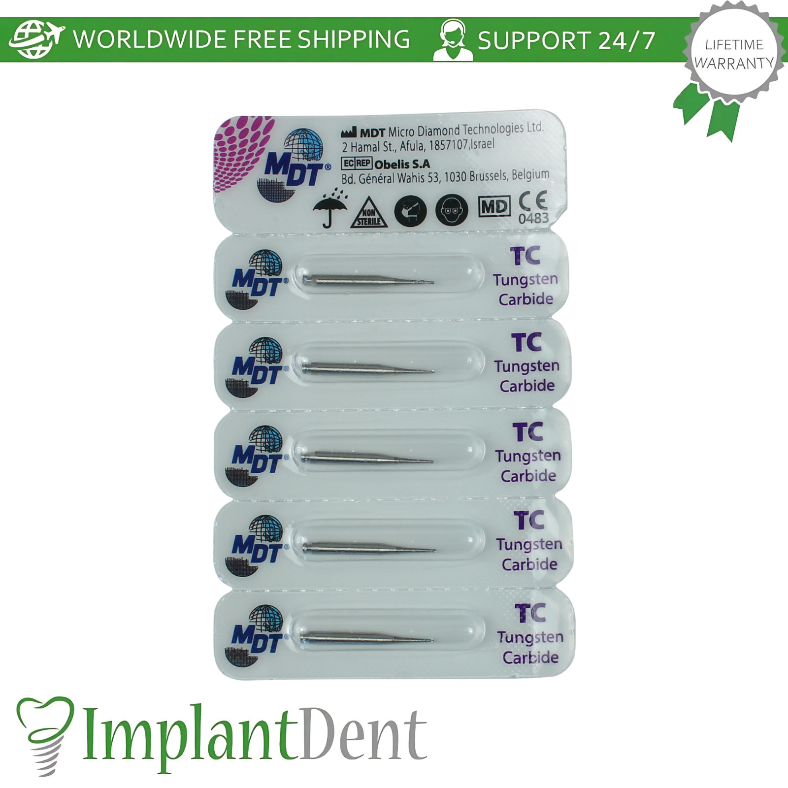 MDT Round Head RA Dental Carbide Burs Precision & Efficient Cutting Tool
