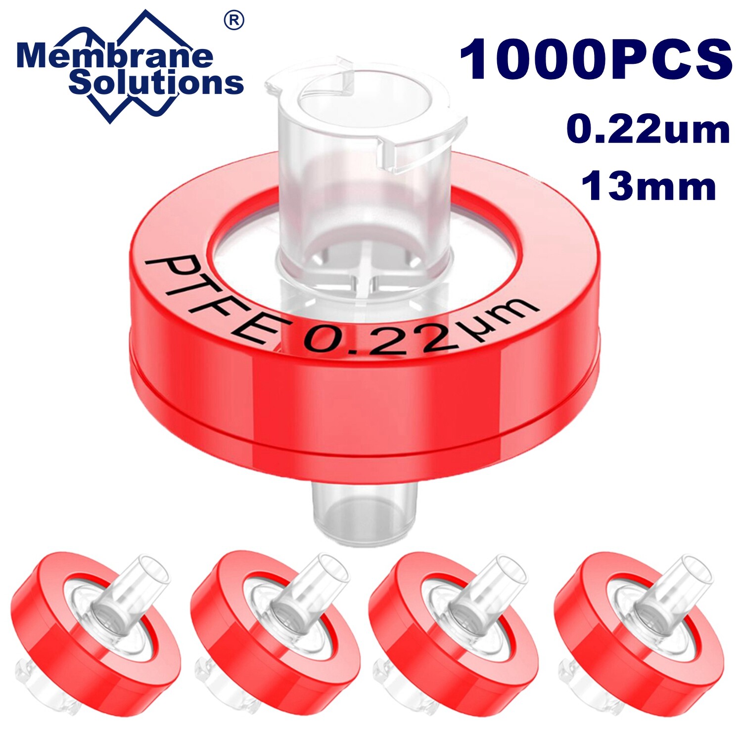 1000pcs PTFE Syringe Filters 0.22μm 13mm non- Hydrophilic HPLC Lab GC