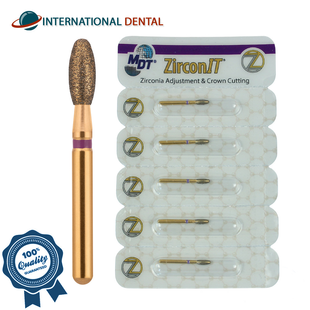 Dental MDT ZirconIT Egg ADJ Diamond Z277 FG Burs Smooth Finishing Restorations
