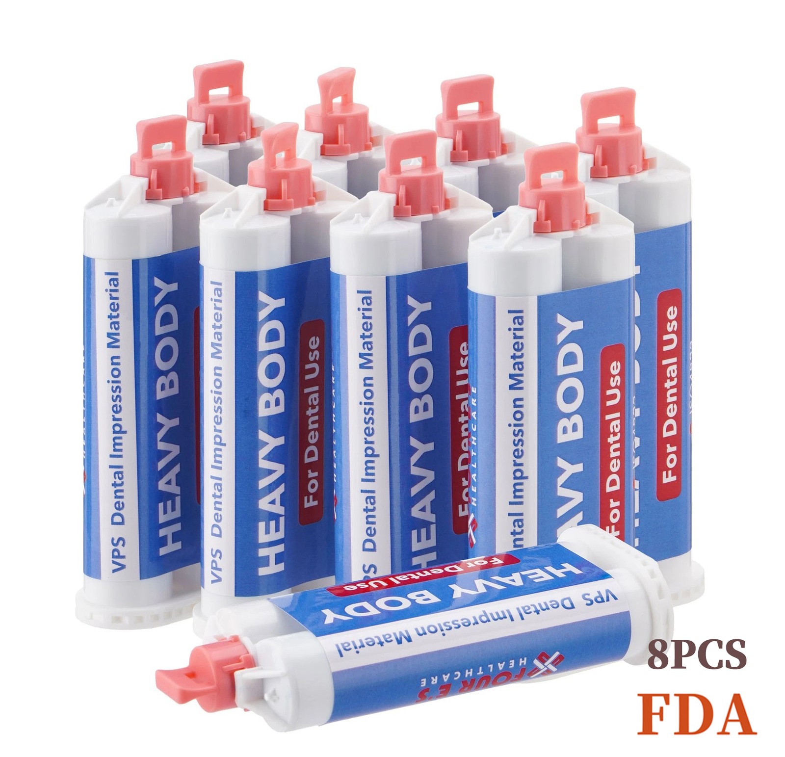  8PCS Dental Impression Material Rapid VPS Light Body Fast Set 50 ml Cartridges