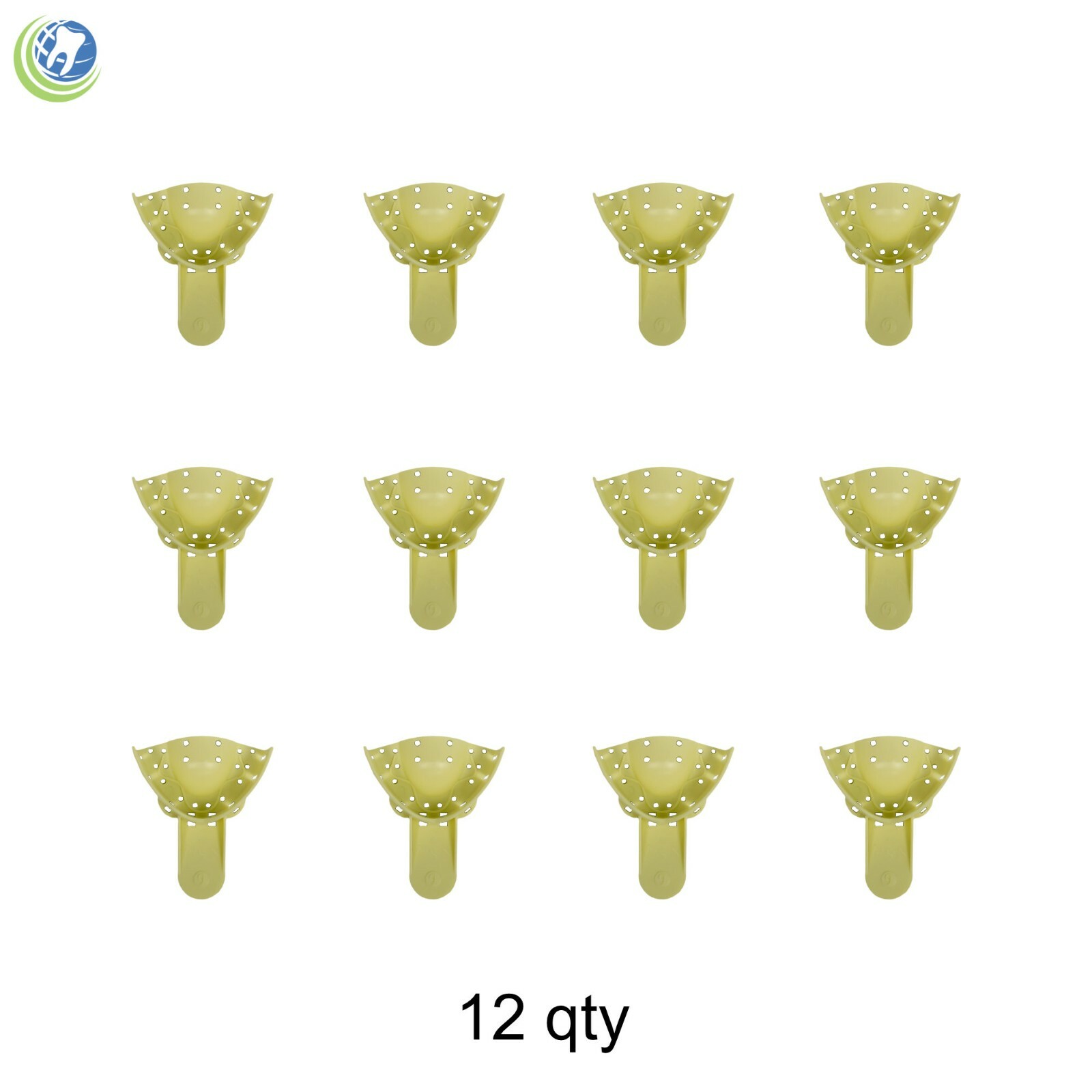 DENTAL PLASTIC IMPRESSION TRAYS AUTOCLAVABLE PEDIATRIC UPPER ANTERIOR #9 12/BAG