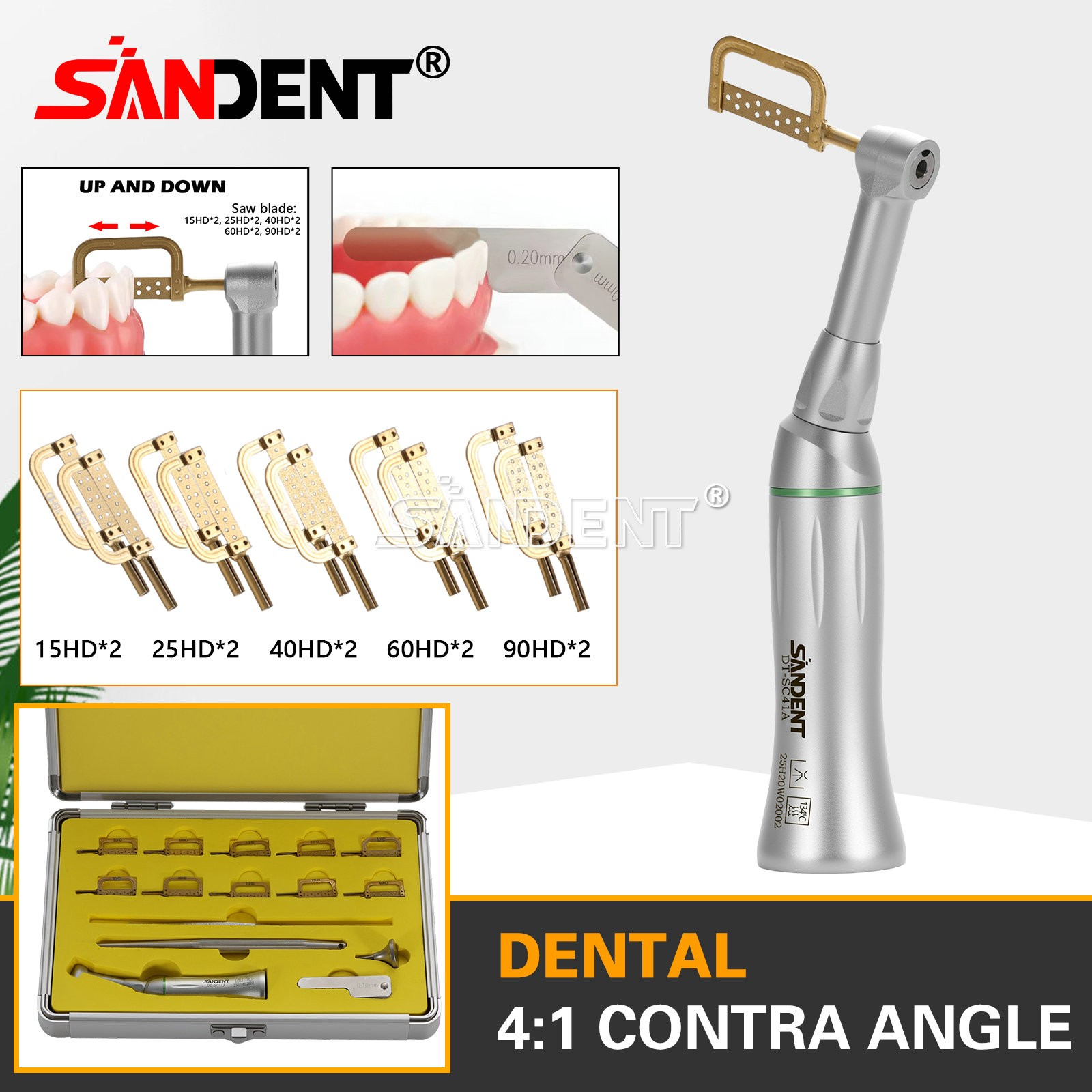 1-10Kits Dental 4:1 Contra Angle Handpiece IPR For Eva Tips Interproximal Strips
