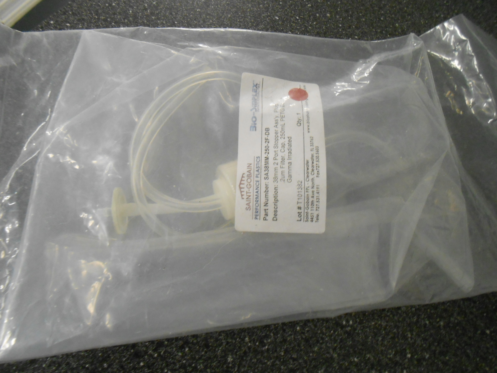 SAINT GOBAIN SA38MM-250-2F-DB BIO-SIMPLEX STERILE BOTTLE ASSEMBLY SYSTEM