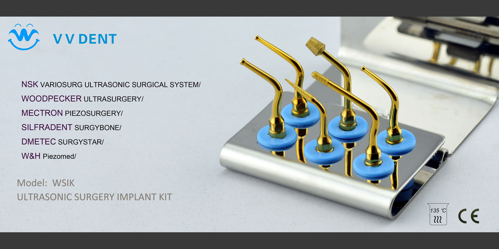 19 type Dental Piezo Surgery Tips Ultrasonic Scaling Bone Cutting fit NSK A++