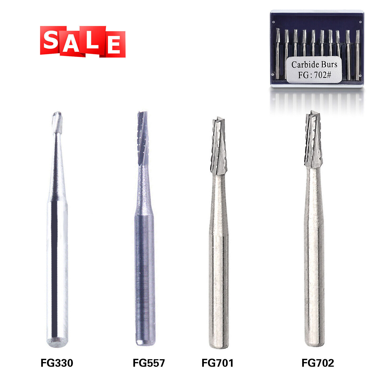 10pcs/kit Dental Tungsten Carbide Bur For High Speed Handpiece 557 330 701 702