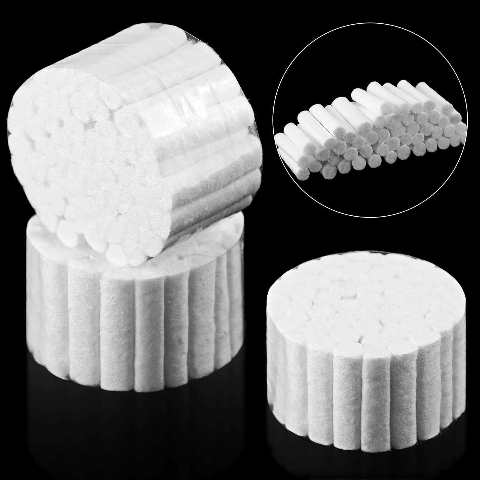 200 Pcs 1.5 Inch Dental Cotton Rolls for Mouth, Gauze Rolls Cottons Pads for …