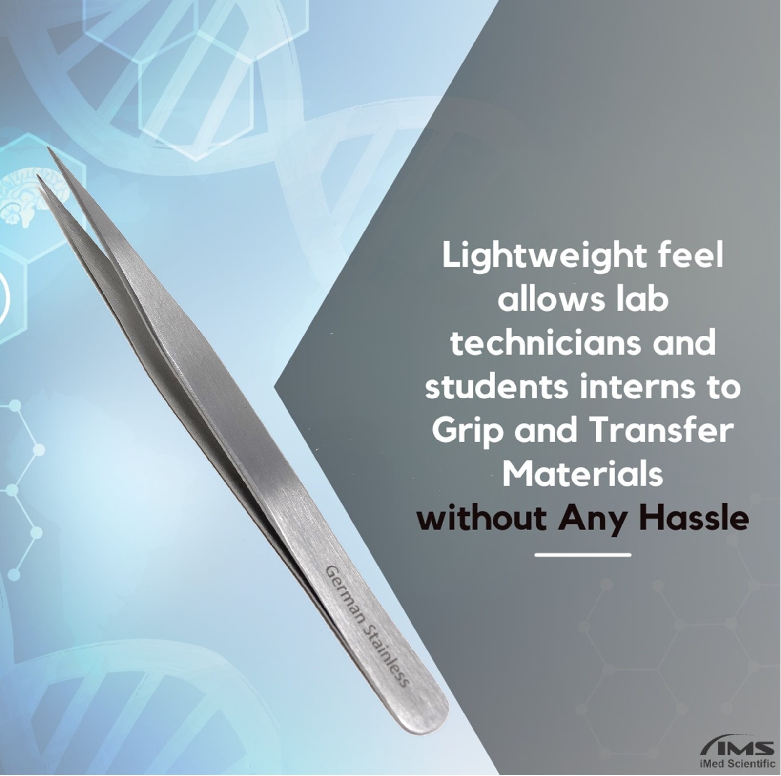 High Precision Lab Tweezers/Forceps with Straight Fine Point, Stainless Steel CE