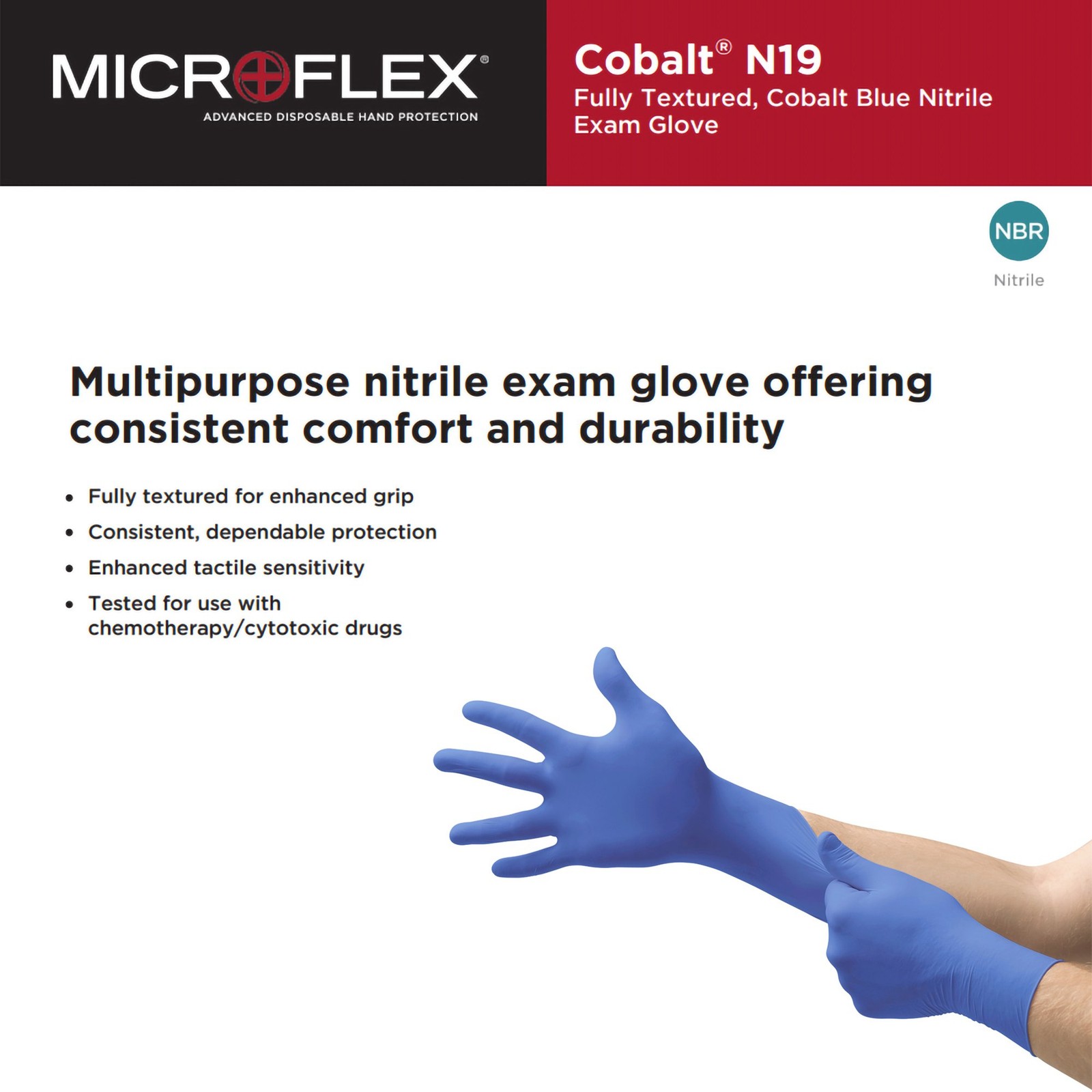 MICROFLEX Cobalt Nitrile Exam Glove Standard Cuff Length X-LARGE 100 per Box