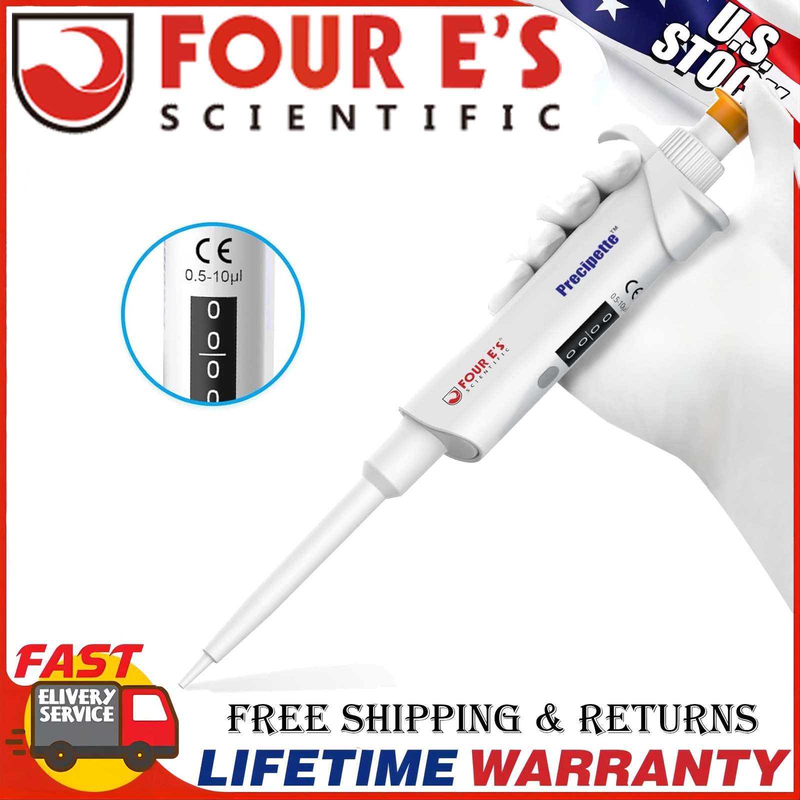 Adjustable Volume Single Channel Pipette Micropipette Pipettor Holder 0.1ul-10ml